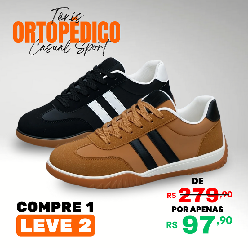 Kit 2 Tênis Ortopédico de Couro Legitimo ( PROMOÇÃO )